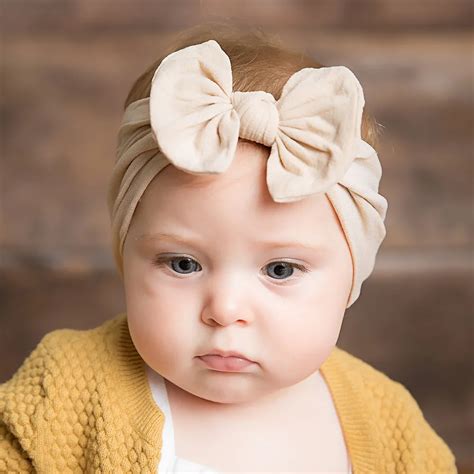 Arloneet Newborn Baby Girls Bownot Elasticity Headwrap 1pc Cute Baby