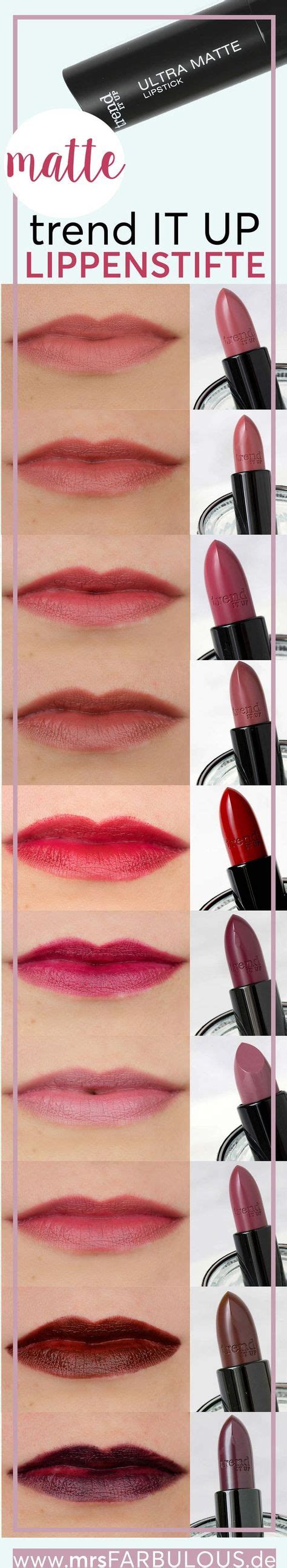 Dunkelroter lippenstift matt dm verglichen • modelle analysiert! trend IT UP Ultra Matte Lipstick Swatches Tragebilder ...