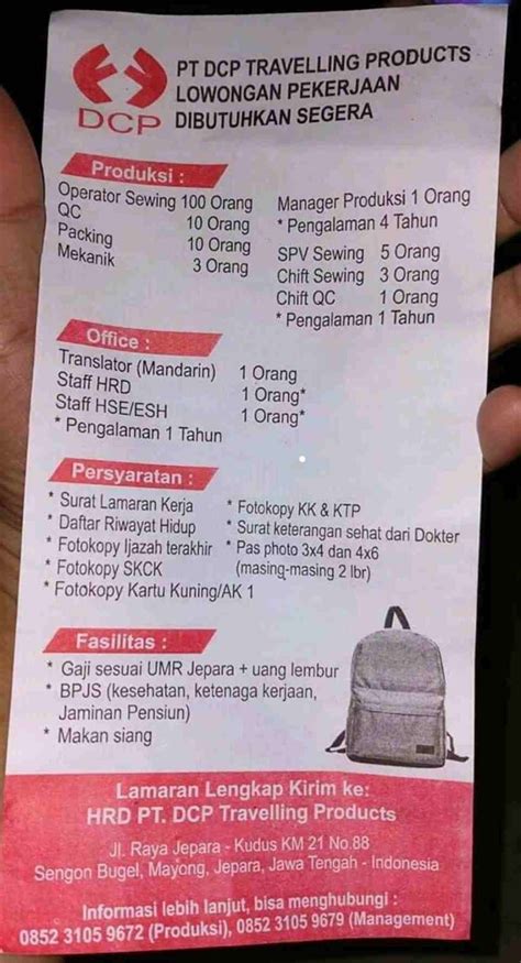 Ujian hsk 4 ditujukan untuk pelajar yang telah menguasai 1200 kosakata mandarin. Lowongan Kerja Jepara PT DCP Travelling Product Tahun 2020 ...