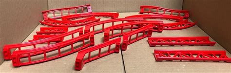 Red Lego Roller Coaster Track Rail From 10261 16 Total Pieces Ebay