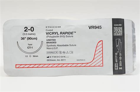Ethicon Vr945 2 0 Vicryl Rapide Ct 1 Taper 12 36mm 36inchn Imedsales