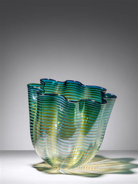 Dale Chihuly Blue Seaform Persian Basket With Amber Body Wrap Mutualart