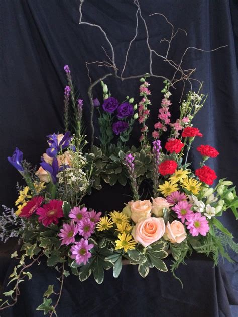 Unlike flower wreaths, floral baskets can be sent directly to the church, funeral parlor or the home of the deceased. Pin on Flower Arrangements