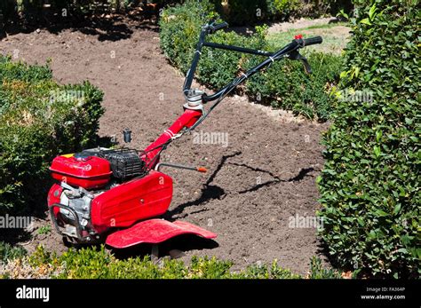 Small Cultivator For Working In Gardens Stock Photo Alamy