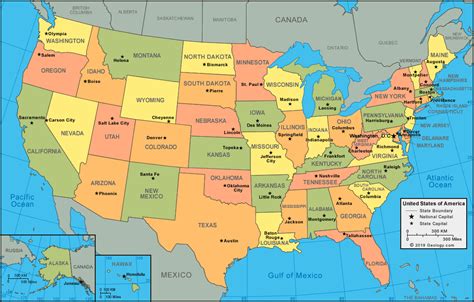 United States Of America Map Labeled Winna Kamillah