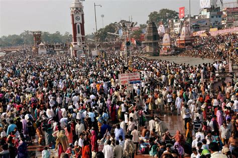 Haridwar Hindu Devotees Take Holy Dip In River Ganga At Har Ki Paudi On The Occasion Of