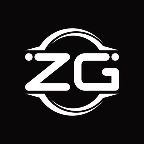 Zg Logo Monogram With Circle Rounded Slice Shape Design Template