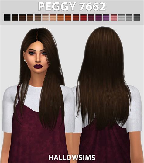 Sims 4 Hairs ~ Hallow Sims Peggy S 7662 Hair Retextured