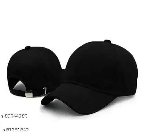 Stylish Men Black Cotton Baseball Cap Pack 1