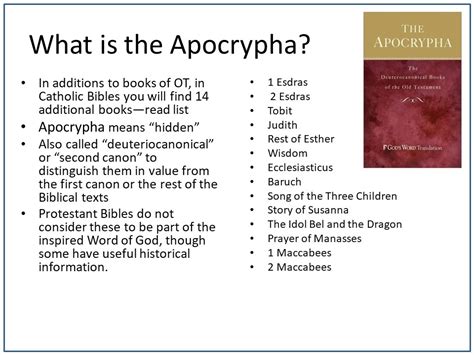 Truth And History Lesson Five The Apocrypha Overview And Historical