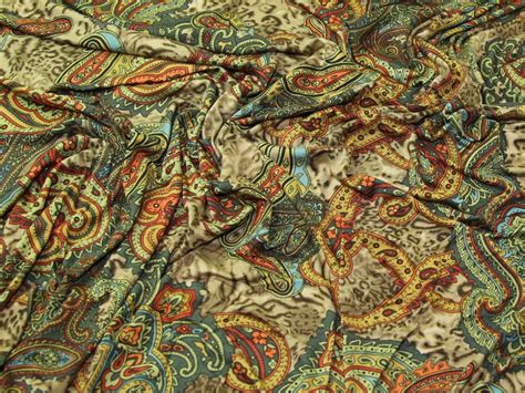 Paisley Print Rayon And Spandex Stretch Jersey Dress Fabric Em 23076