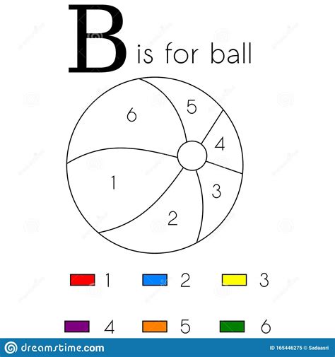 Ball Vector Alphabet Letter B Coloring Page Stock Image