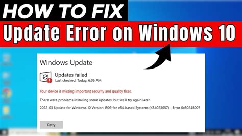 How To Fix Windows Update Error On Windows 10