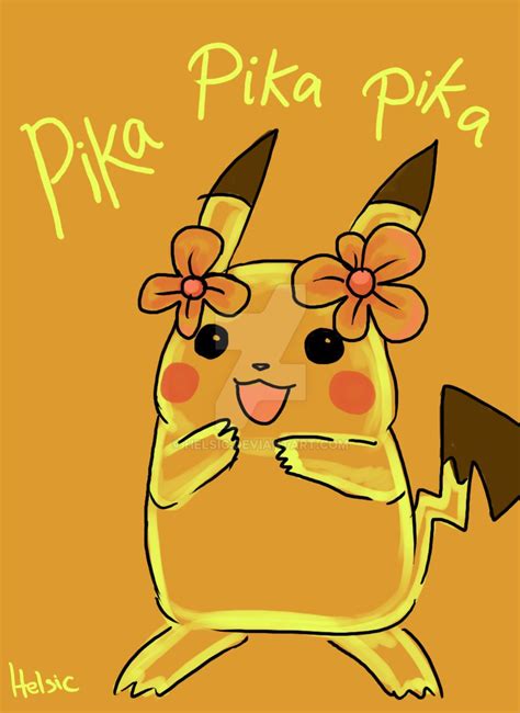 Pikachu Pika Flower By Helsic On Deviantart