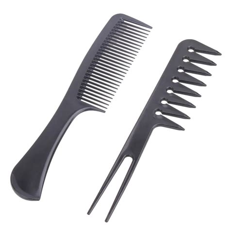 10pcs Black Professional Plastic Combs Set Anti Static Hair Cutting