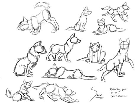 Wolf Or Dog Pup Poses Set 1 By Shitlet Animal Drawings Dog Drawing