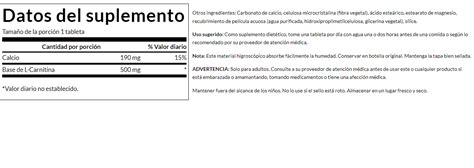 Swanson L Carnitina 100 Tab500 Mg L Carnitine — Vitaminate