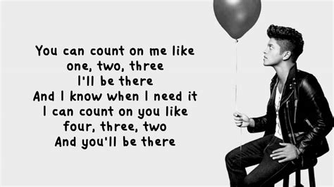 Bruno Mars Count On Me Lyrics Youtube