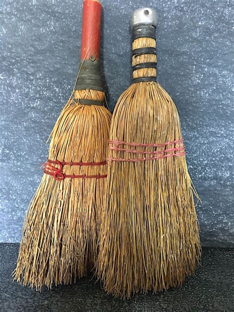 Vintage Whisk Brooms Natural Straw Brooms Rustic Farmhouse Etsy