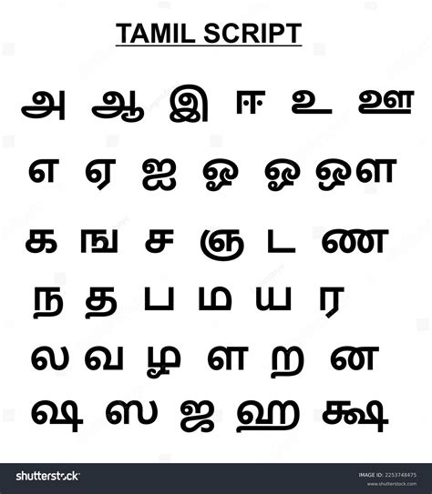Tamil Letters A Over 625 Royalty Free Licensable Stock Vectors