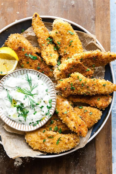 These baked chicken tenders are perfectly crispy on the outside and tender on the inside. Crispy Golden Moroccan Oven Fried Chicken Tenders with ...