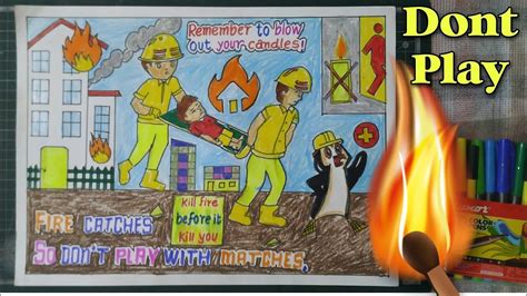 How To Draw Fire Safety Poster Basic Fire Prevention Fire Catches So