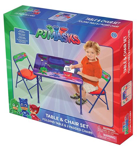 Kids Activity Table Chair Set Disney Pj Masks Erasable Folding Desk