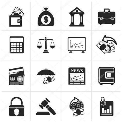 Black Business Finance And Bank Icons — Stock Vector © Stoyanh 84314276