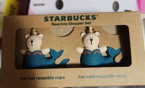 2023 Starbucks Bearista Stopper Set For Cold Hot Reusable Cups