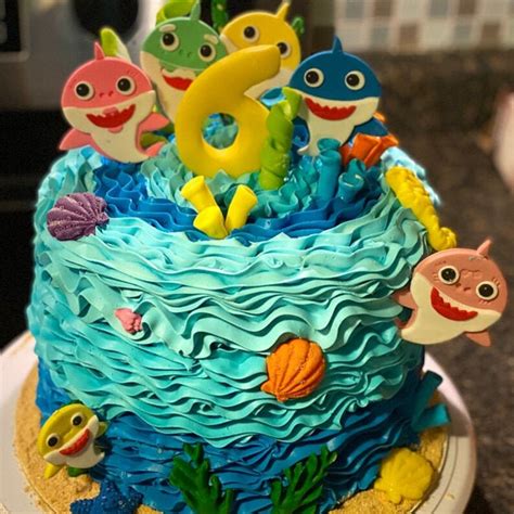 Baby Shark Fondant Cake Or Cupcakes Set Etsy