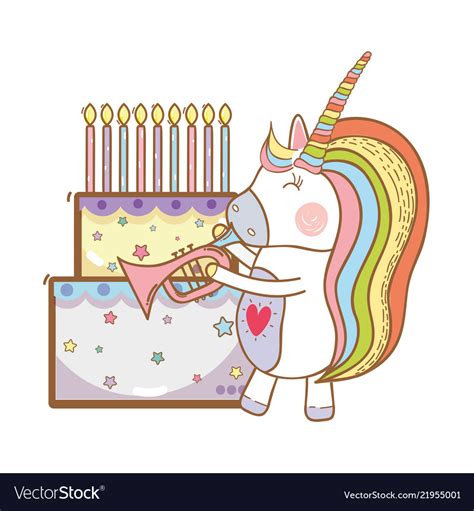 Happy Birthday Unicorn Cartoons Royalty Free Vector Image