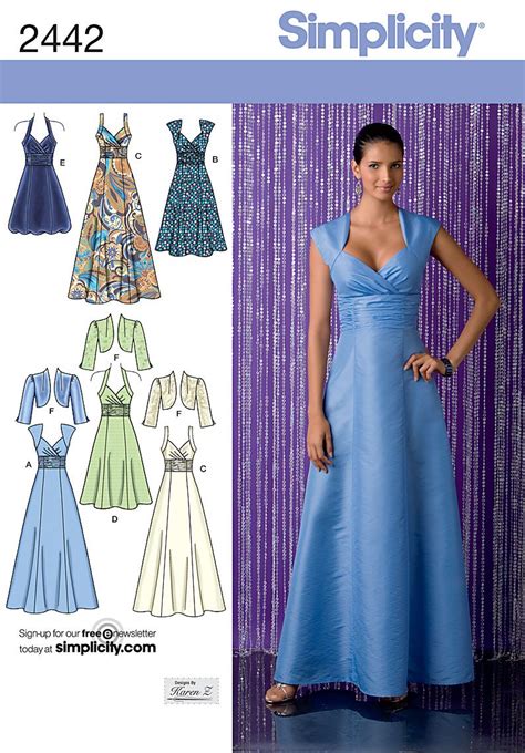 Womens Dress With Bodice Sewing Pattern 2442 Simplicity Dress Sewing