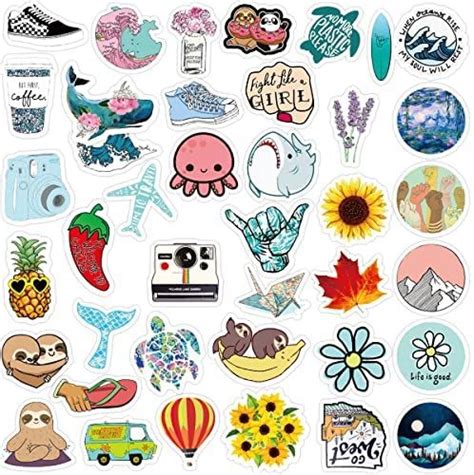 Kawaii Small Stickers For Water Bottles 40pcs Cute Vsco Vinyl Stickers
