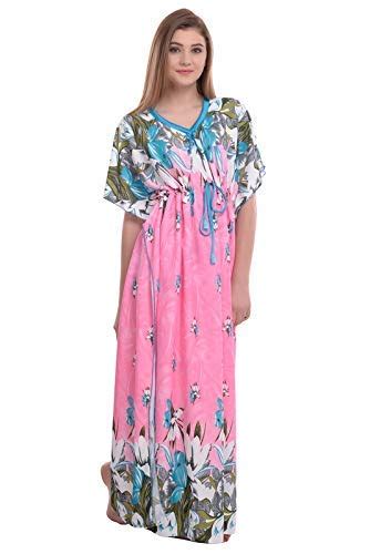 Buy Indian Handicraft Satin Floral Print Sexy Kaftan Night Dress For Women Sleepwear Nightgown