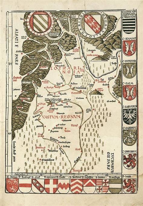 Waldseemuller Map Of Lorraine Art Print By Library Of Congress