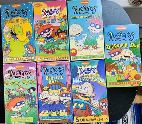 LOT OF 7 Vintage 90s RUGRATS VHS Tapes Nickelodeon Nick Reptar