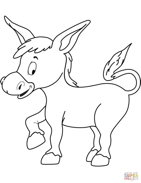 Cute Donkey Coloring Page Free Printable Coloring Pages