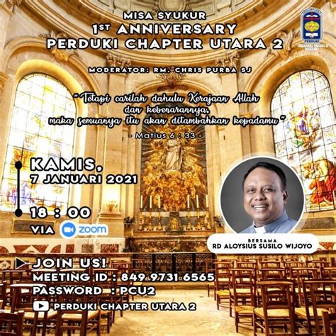 January 25, 2021 | jadwal misa. Misa Syukur 1st Anniversary Perduki Chapter Utara 2 - BPK ...
