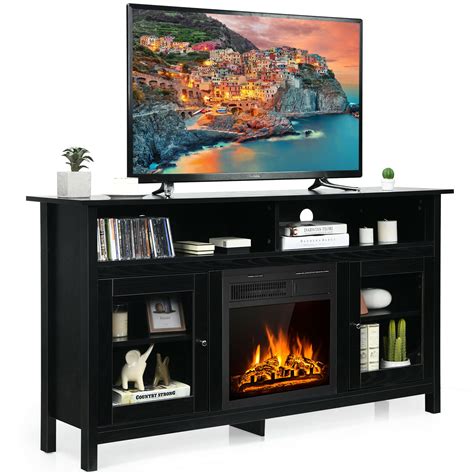 Gymax 58 Fireplace Tv Stand W18 1500w Electric Fireplace Up To 65