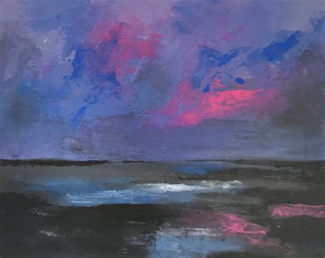 Abstract Landscape Canvas Art Original Painting Purple Pink Etsy Uk