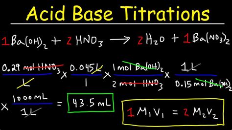 Acid Base Titration Problems Basic Introduction Calculations