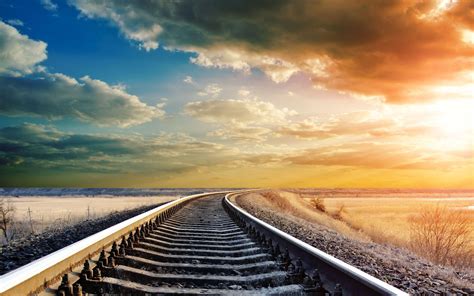 Railroads are the lifeblood for north america's freight transportation. Railway Track Wallpapers - Wallpaper Cave
