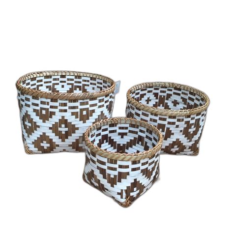 Customized Floral Bamboo Baskets Natural Laundry Baskets Wholesales