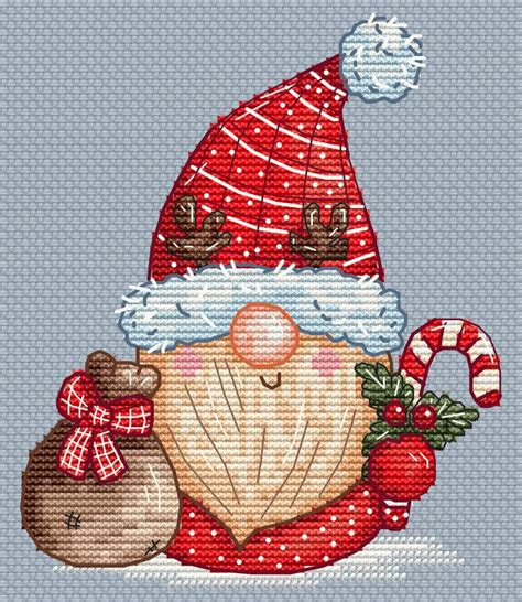 christmas gnome and atlers cross stitch pattern christmas etsy canada in 2023 cross stitch