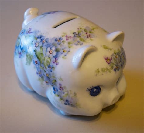 2000 x 2000 jpeg 273 кб. Vintage Hand Painted China Blue Forget Me Not Piggy Bank ...