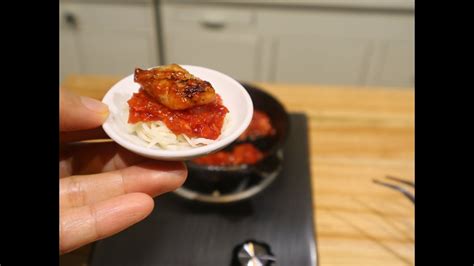 Mini Food Basil Chicken Pasta Asmr Miniature Cooking Edible