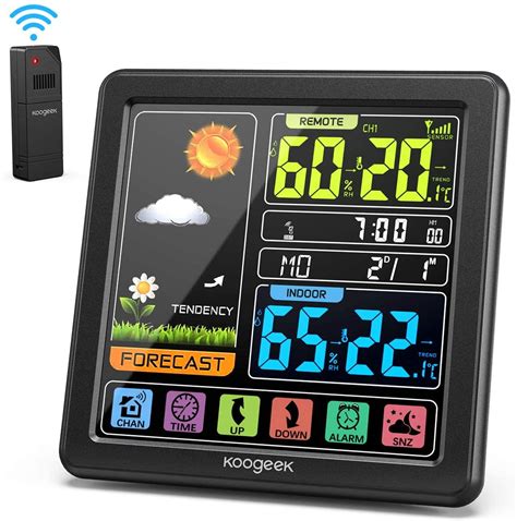 Wireless Weather Station Koogeek Indoor And Outdoor Thermometer And
