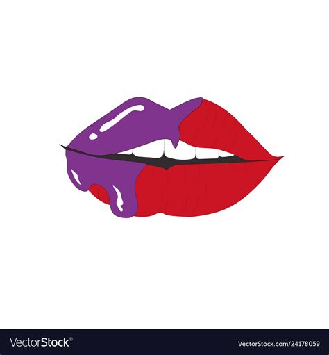 with parted lips royalty free vector image vectorstock