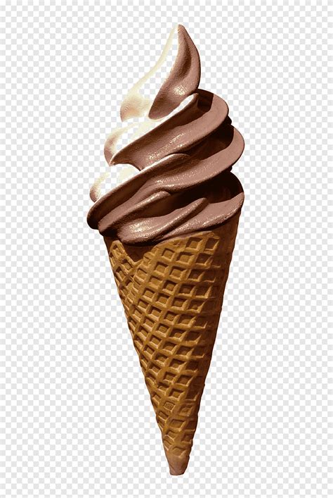 Ice Cream Cone Chocolate Ice Cream Soft Serve Dual Flavor Ice Cream Material Cream White Png