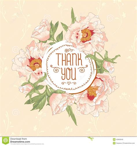 Vintage Greeting Card With Blooming Flowers Stock Vector Illustration
